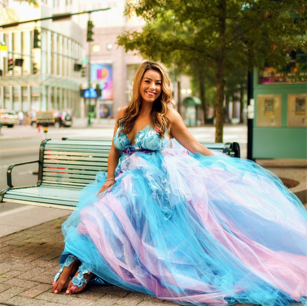 MELISSA Turquoise Pink White Wedding Ballgown Set
